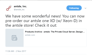antsle-announcement-tweet